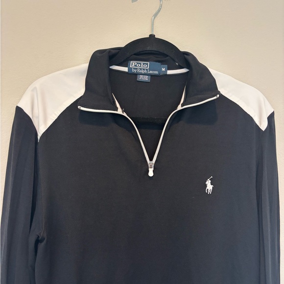 Polo Ralph Lauren Black and White Quarter-Zip Pullover - Medium - Picture 2 of 5